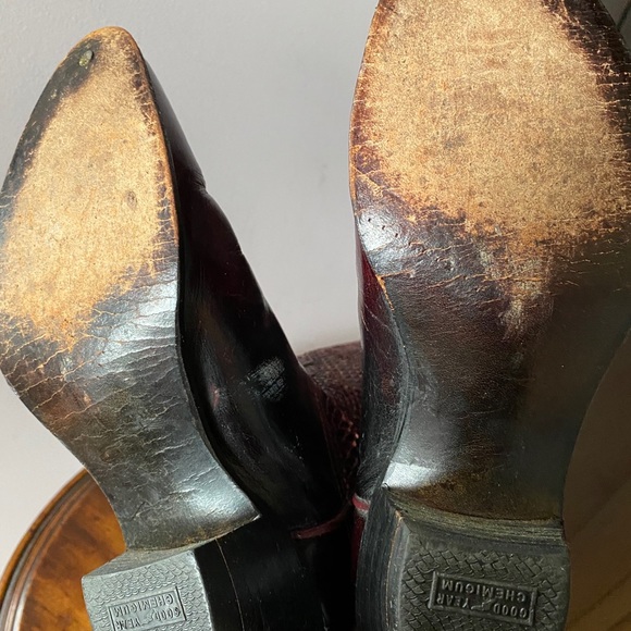 Justin western boots in Burgundy leather - Picture 7 of 7